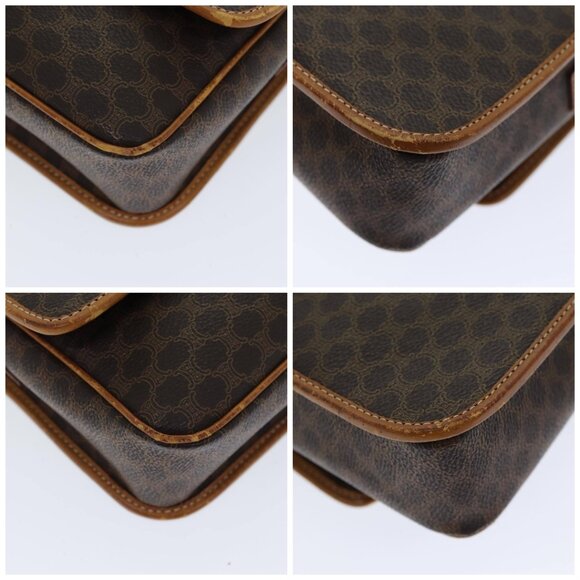 CELINE Macadam Canvas Shoulder Bag PVC Leather Brown - Picture 16 of 16